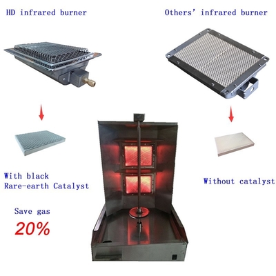 Quemadores de parrilla de asador para barbacoa, máquina de kebab para escupir, quemador infrarrojo HD220