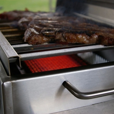 Ahorro de energía infrarrojo de cerámica de las hornillas de la parrilla del Bbq del gas HD220 con la boca de cobre amarillo