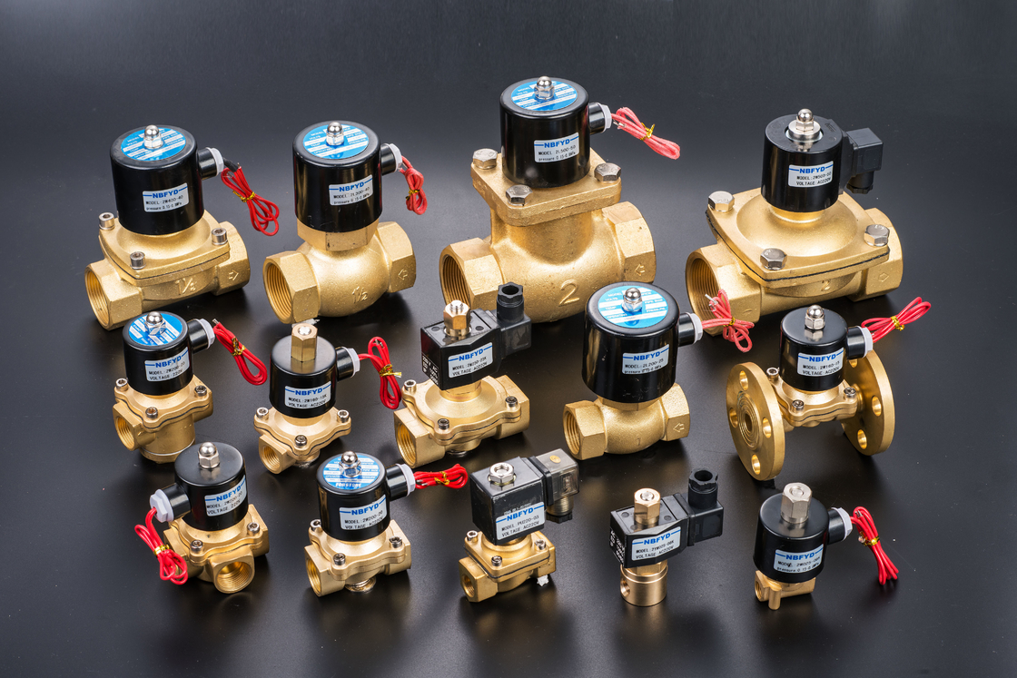 Válvula solenoide de latón eléctrica hidráulica 12V 24V 110V 220V AC DC Bobina de cobre de agua